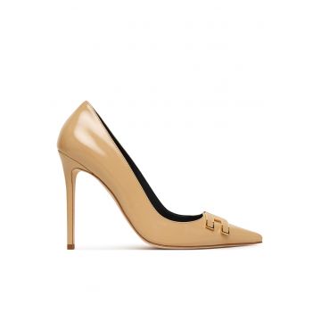 Pantofi dama -  toc stiletto - piele naturala - bej