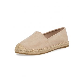 Pantofi dama -  varf rotund - bej - textil