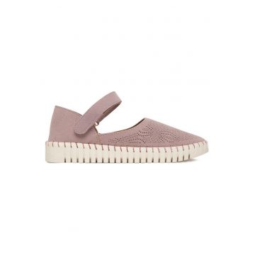 Pantofi dama -  velcro - violet - textil -