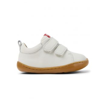 Pantofi din piele cu inchidere velcro Peu Cami - Maro/Alb murdar