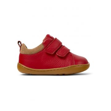 Pantofi din piele cu inchidere velcro Peu Cami - Rosu capsuna