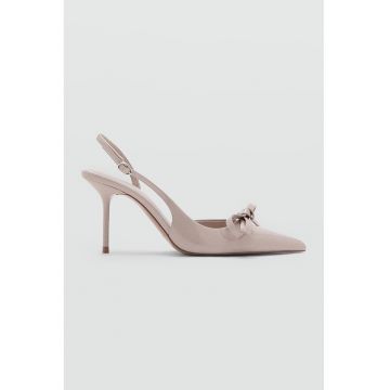 Pantofi din piele ecologica cu toc stiletto - Piersica