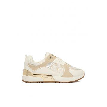 Pantofi multicolor  pentru fete - Crem