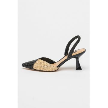 Pantofi slingback Maoua - Negru/Bej deschis