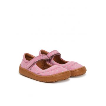 Balerini copii -  piele naturala - roz - tehnologie barefoot