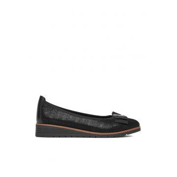 Balerini dama TOMBA -  piele naturala - negru