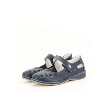 Balerini piele naturala B-5050 bleumarin M4 443 - Bleumarin