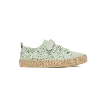 Espadrile fete -  verde - material textil - inchidere velcro