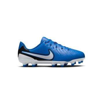Ghete fotbal  Jr. Tiempo Legend 10 Club - piele ecologica - confortabil - albastru