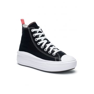 Pantofi copii -  tenisi negri - material textil - constructie peste glezna