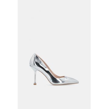 Pantofi cu varf ascutit - aspect oglinda si toc stiletto - Argintiu