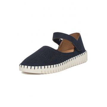 Pantofi dama  bleumarin - textil - inchidere velcro - talpa moale