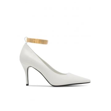 Pantofi dama -  Piele naturala - Alb - Alb