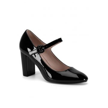 Pantofi dama -  sintetic - negru -