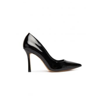 Pantofi dama -  toc inalt - piele ecologica - negru