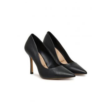 Pantofi dama  toc inalt - piele naturala - negru
