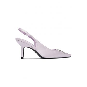 Pantofi dama -  tocuri inalte - violet - textil