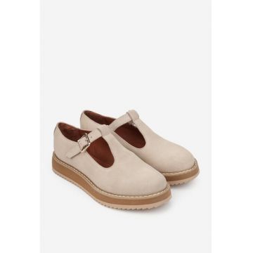 Pantofi din piele intoarsa pentru femei - Bej