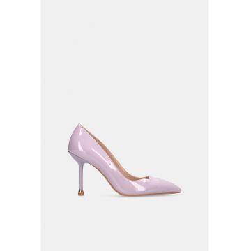 Pantofi din piele lacuita cu toc stiletto - Lila
