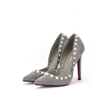 Pantofi gri decupati Carina 04 8772 - Gri