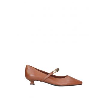 Pantofi Mary Jane din piele cu toc kitten Silvana