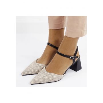 Pantofi negri eleganti cu model impletit HK-1308 04 16640 - Negru