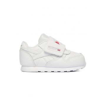 Pantofi  piele naturala - alb - inchidere Velcro