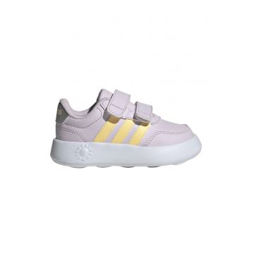 Tenisi Break Net 3.0 din piele ecologica cu velcro - Galben/Roz pal