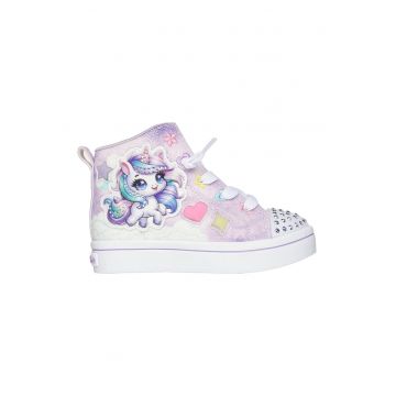 Tenisi mid-high cu lumini led Twinkle Toes Twi-Lites 2.0 - Galben/Albastru lavanda