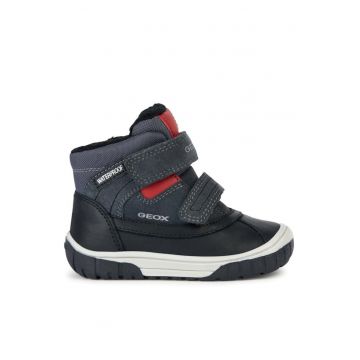 Ghete copii  Piele intoarsa/Textil - Gri - Gri