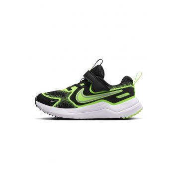 - Pantofi Cosmic cu inchidere velcro pentru alergare - Negru stins/Verde lime