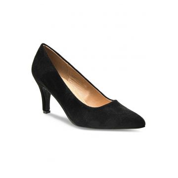 Pantofi dama -  material textil - negru -