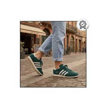 Pantofi Dama -  Paris KJ1003 - Piele Naturala Intoarsa - Stil Retro Urban - Talpa Guma Aderenta - Verde - Verde