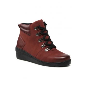 Pantofi dama -  piele naturala - rosu - Rosu