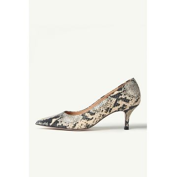Pantofi de piele cu varf ascutit Julie - Bej