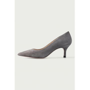 Pantofi de piele cu varf ascutit Julie - Gri