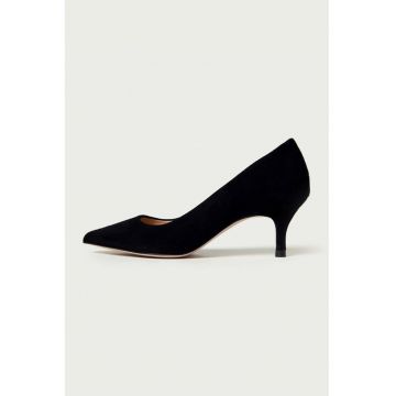 Pantofi de piele cu varf ascutit Julie - Negru/Negru stins