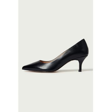 Pantofi de piele cu varf ascutit Julie - Negru
