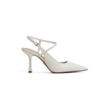 Pantofi slingabck de piele cu varf ascutit Brunette - Alb